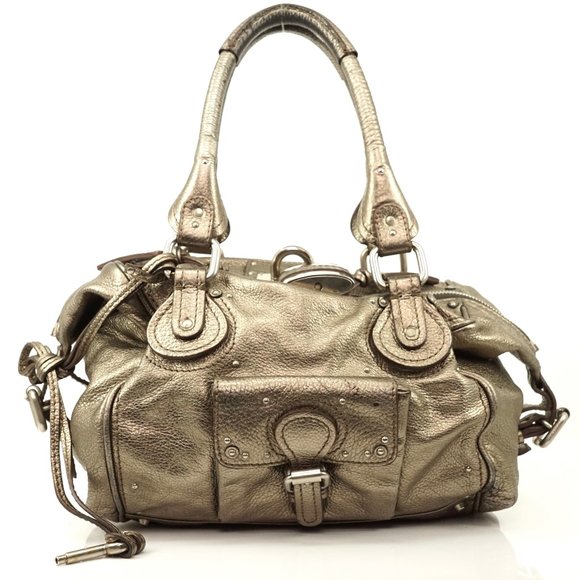 Chloe Handbags - Auth Chloe Paddington Silver Leather #498O60